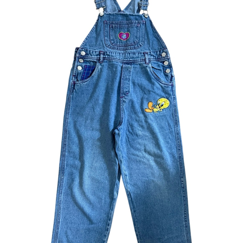 Vintage Warner brothers Denim Overalls with Tweety Patch